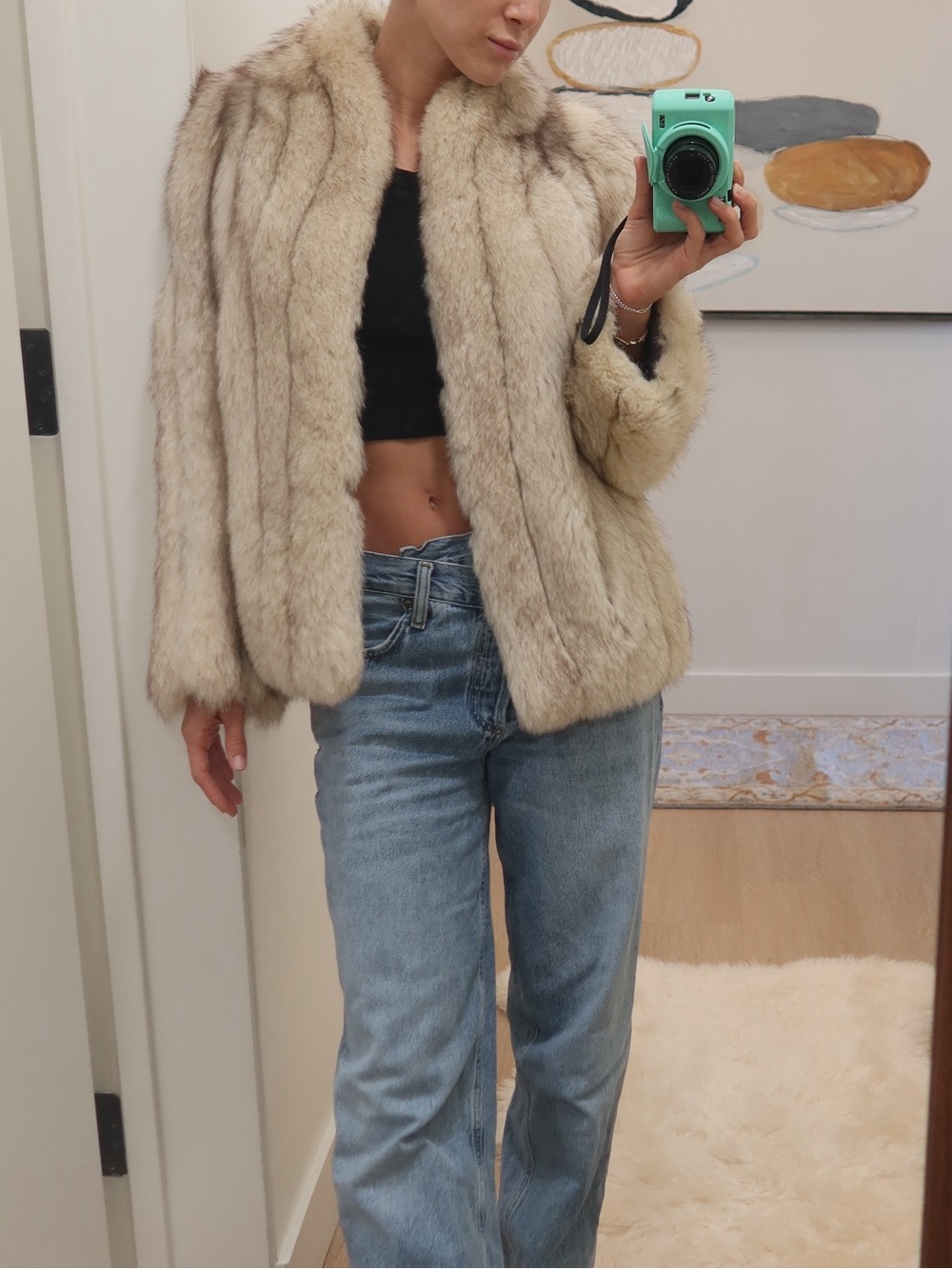 Vintage Cascade Fur Salon Genuine Fox Fur Jacket | Cream Brown | XXS - S